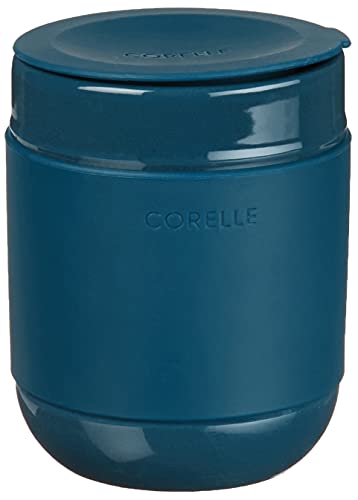 Corelle Stoneware 4-Pc Tumbler Set of 2 with Lids, Handcrafted Artisanal Travel Mug, Solid Glaze Stoneware, 13-1/2-Oz Travel Coffee Mug Set, Navy - Image 3