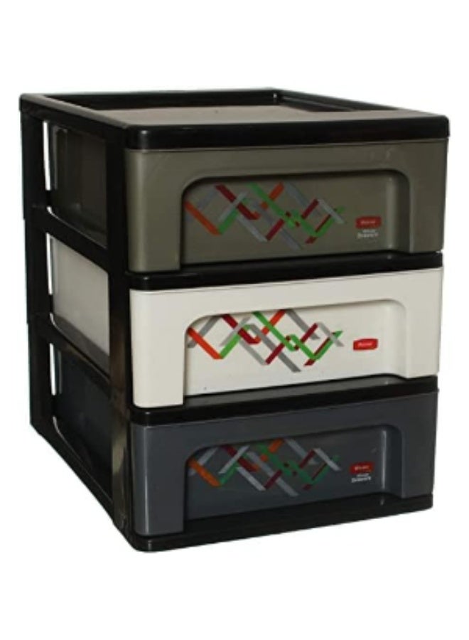 Luxury Triple Plastic Drawer Unit with a Modern Design for Home and Office Organization – Versatile and Durable - Image 1