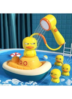 Generic Baby Bath Toys Set,  Duck Electric Shower Head with 3 Water Spray Duck,   Funny Floating and Sprinkler Shower Toy for  Bathroom,  Floating Water Squirting Toys Gift for Boys and Girls  - Image 1