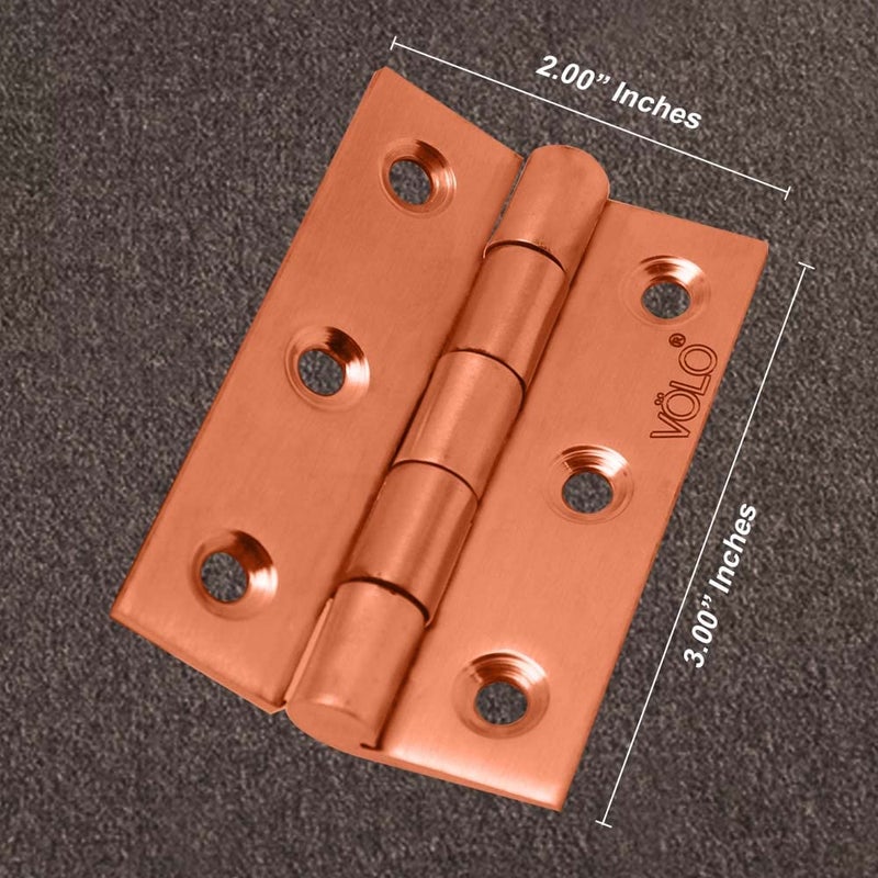 HYDERON Hyderon 3 Premium Concealed Door Butt Hinges 3 inch x 12 Gauge25 mm Thickness Slow Motion Butt Hinge Stainless SteelColour Rose Gold Pack of 12 Pcs  - Image 3