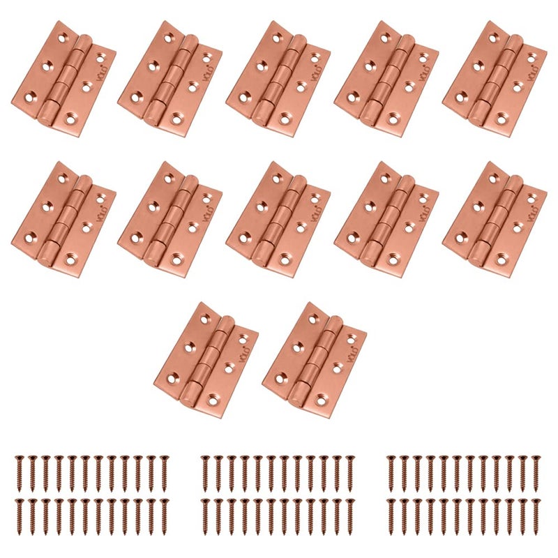 HYDERON Hyderon 3 Premium Concealed Door Butt Hinges 3 inch x 12 Gauge25 mm Thickness Slow Motion Butt Hinge Stainless SteelColour Rose Gold Pack of 12 Pcs  - Image 1