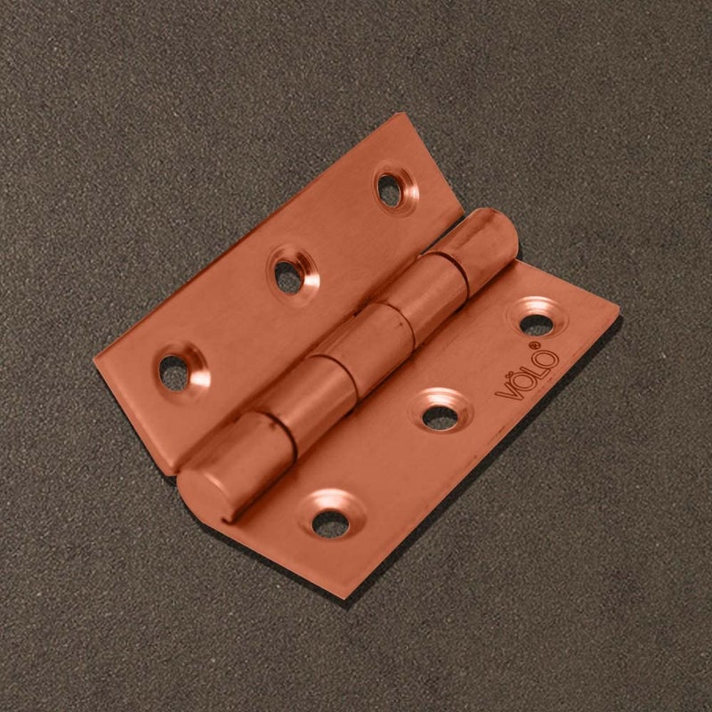 HYDERON Hyderon 3 Premium Concealed Door Butt Hinges 3 inch x 12 Gauge25 mm Thickness Slow Motion Butt Hinge Stainless SteelColour Rose Gold Pack of 12 Pcs  - Image 2