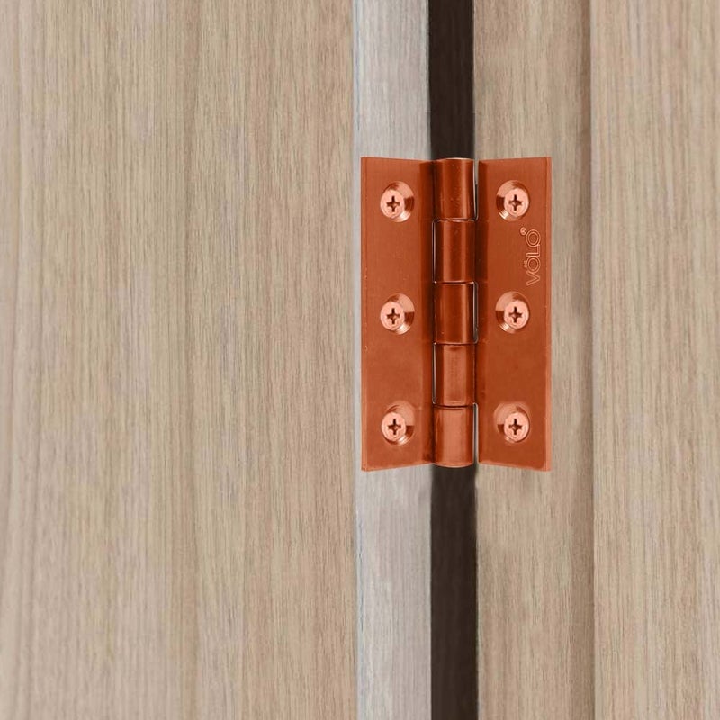 HYDERON Hyderon 3 Premium Concealed Door Butt Hinges 3 inch x 12 Gauge25 mm Thickness Slow Motion Butt Hinge Stainless SteelColour Rose Gold Pack of 12 Pcs  - Image 5
