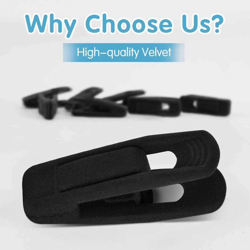 Tofiigrem Black Velvet Hangers Clips (50-Pack)  Non-Slip Skirt Hanger Velvet Clips For Velvet Hangers  Strong Finger Clips Perfect For Thin Velvet Hangers Skirt Pant Suit Clothes Velvet Hangers - Image 3