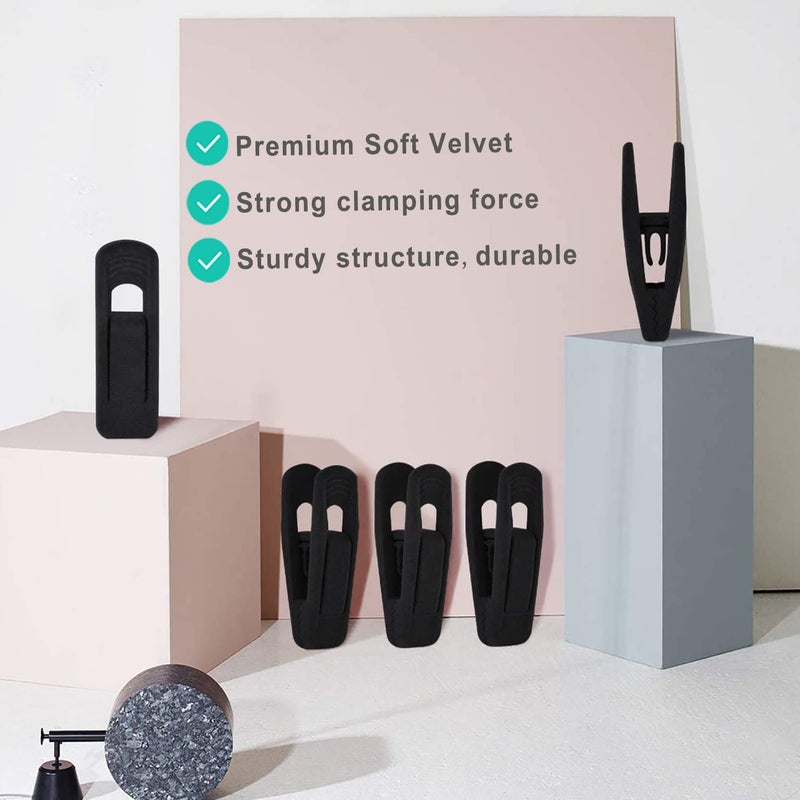 Tofiigrem Black Velvet Hangers Clips (50-Pack)  Non-Slip Skirt Hanger Velvet Clips For Velvet Hangers  Strong Finger Clips Perfect For Thin Velvet Hangers Skirt Pant Suit Clothes Velvet Hangers - Image 4