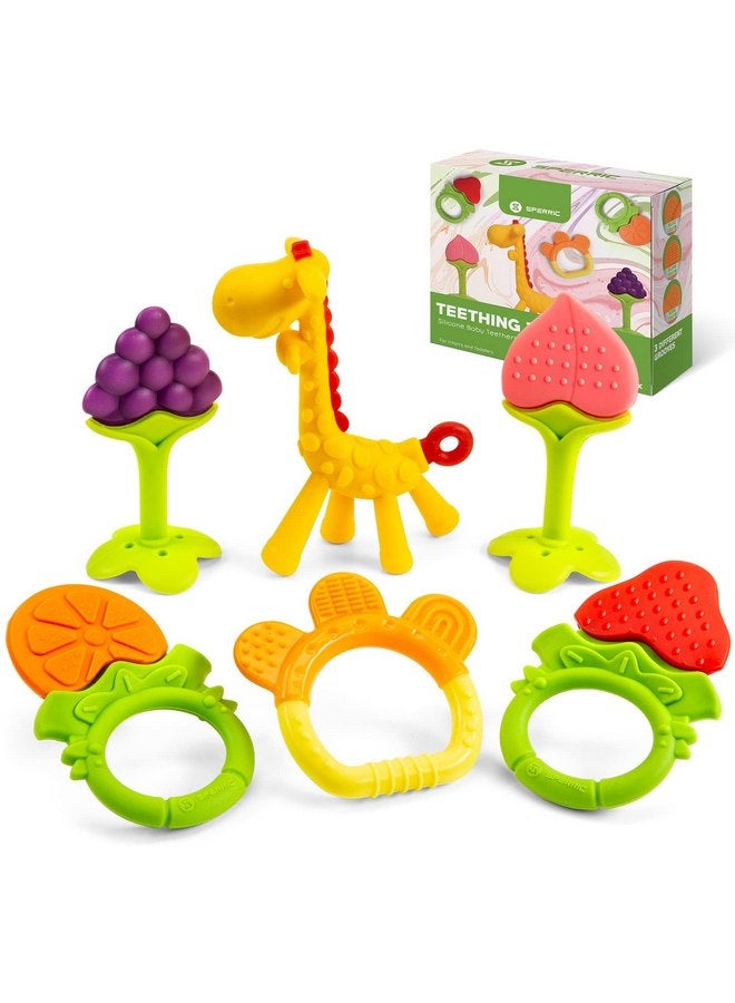 سبريك عضاضات للأطفال من عمر 0 إلى 6 أشهر - ألعاب التسنين للأطفال حديثي الولادة - عضاضة أطفال من السيليكون آمنة للاستخدام في الفريزر - ألعاب التسنين المجمدة للأطفال من عمر 0 إلى 6 أشهر - مجموعة من 6 عضاضات أطفال - هدية مثالية للأطفال - Image 1