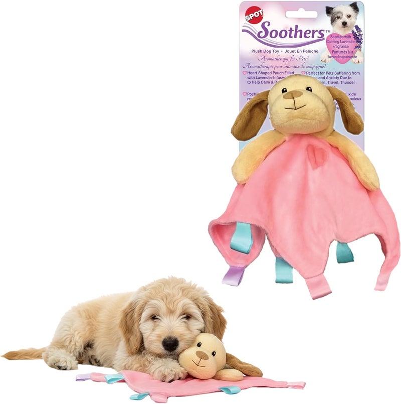 spot Soothers - Blanket - Soft and Cuddly Dog & Puppy Toy with Lavender Scented Beads to Calm and Relax Your Pet, Provides Separation Anxiety Relief Due to Travel, Thunder and Loud Noises - Image 1