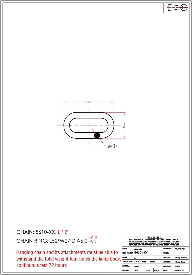 Livex Lighting 5607-05 Accessories Light Standard Decorative Chain, Chrome 0.1 x 36 x 0.1 - Image 4