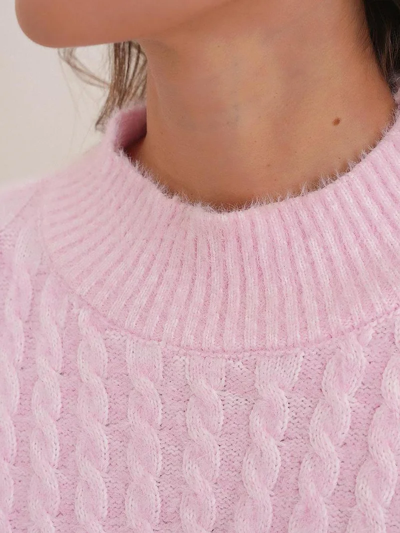 ميكسراي كنزة قصيرة بنقشة ضفائر محبوكة من ميكسراي