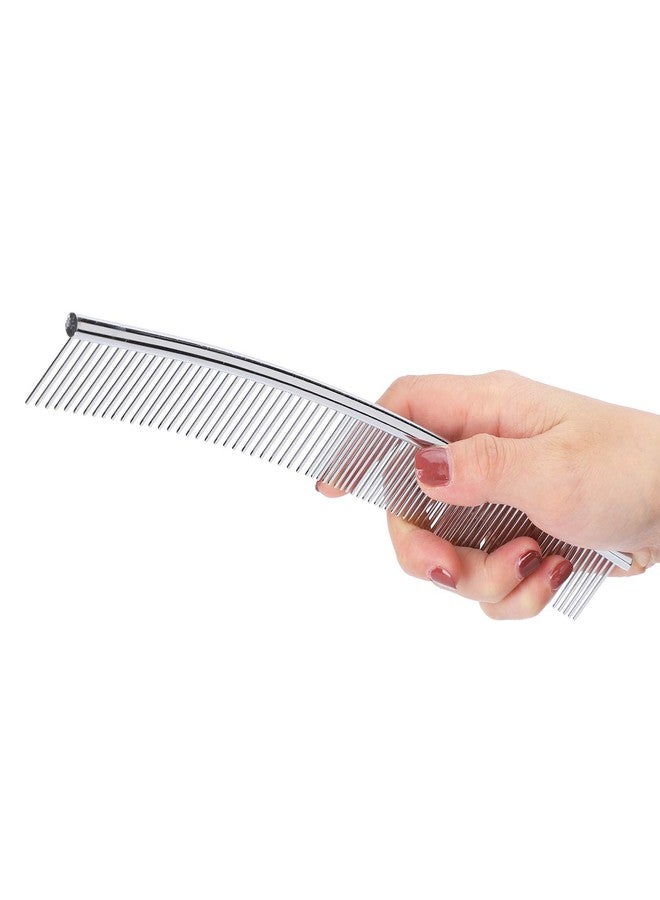 EVTSCAN Pet Grooming Comb Dogs Curved Comb Stainless Steel Pet Grooming Opening Knot Comb Hairs Removal Brush Poodle Grooming Deshedding Tool(1PCS) - Image 2