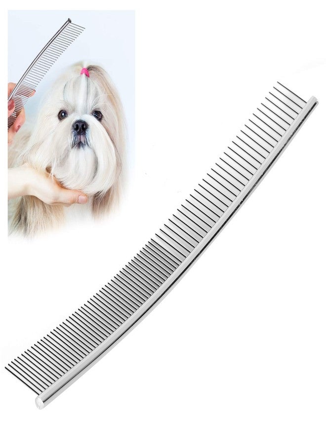 EVTSCAN Pet Grooming Comb Dogs Curved Comb Stainless Steel Pet Grooming Opening Knot Comb Hairs Removal Brush Poodle Grooming Deshedding Tool(1PCS) - Image 1