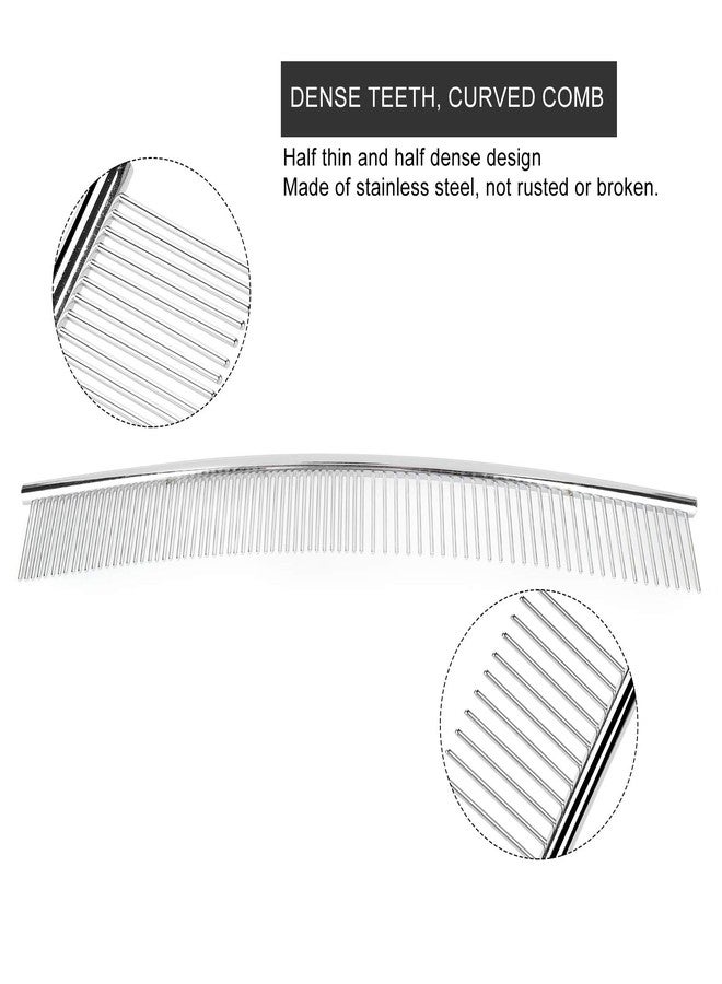 EVTSCAN Pet Grooming Comb Dogs Curved Comb Stainless Steel Pet Grooming Opening Knot Comb Hairs Removal Brush Poodle Grooming Deshedding Tool(1PCS) - Image 5