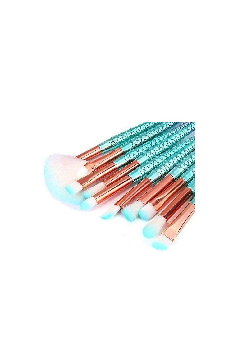 ORiTi 3D Mermaid Makeup Brush Cosmetic Brushes Eyeshadow Eyeliner Blush Brushes Makeup Brushes Set, 11 Pieces - Image 3