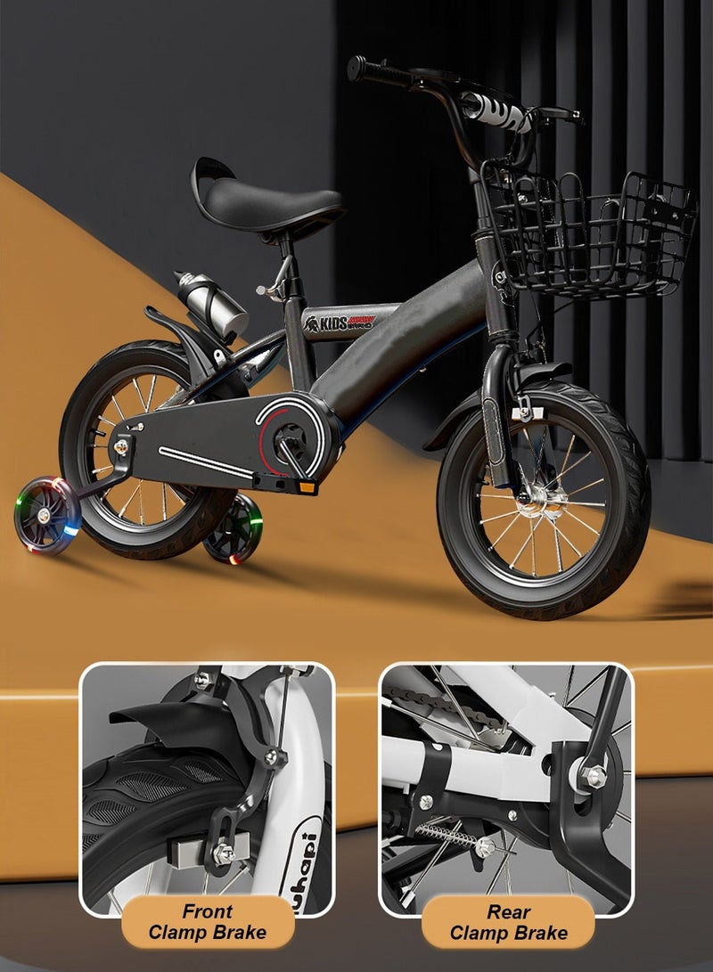 MaBaby Children's Bike High Carbon Steel Bicycle with Basket and Flashing Assist Wheels Student Bicycle for Children 2-8 years old - Image 5