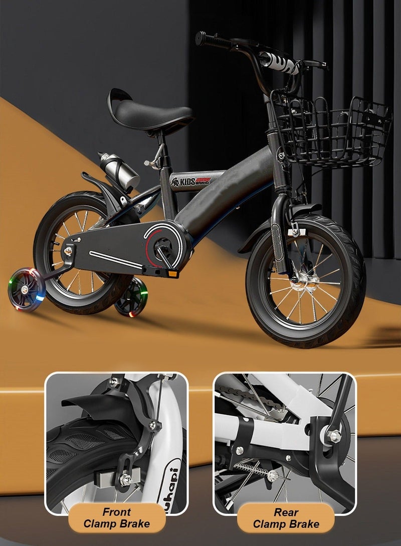 MaBaby Kids Bike 12-14-16-18-20 Inch, Children's Bicycle with Flashing Training Wheels and Basket, High Carbon Steel Frame, Bicycle with Adjustable Seat, Bike for Children Toddler Boys and Girls 2-12 Years - Image 5