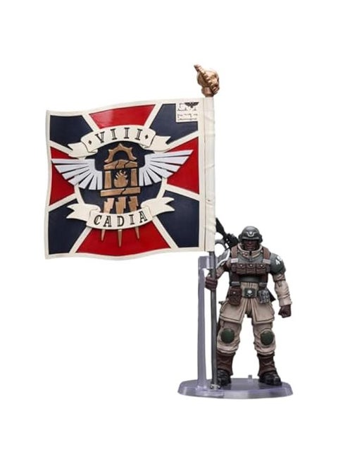 JoyToy Warhammer 40K Collectible Figure: Astra Militarum Cadian Command Squad Veteran with Regimental Standard 1:18 Scale Action Figures JT7929 (Veteran with Regimental Standard)