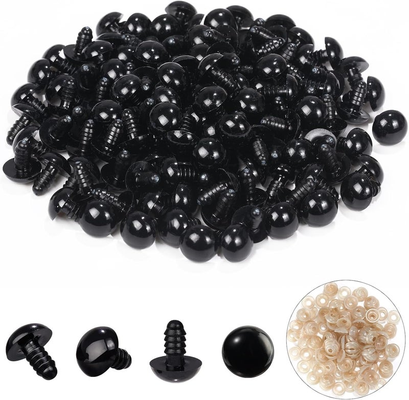 Vanblue 260pcs 14mm Safety Eyes for Amigurumi with Washers Black Safety Eyes for Crocheting Plastic Crochet Eyes for Stuffed Animals Doll Animals for Teddy Bear Crafts Making Halloween Decorations - Image 1