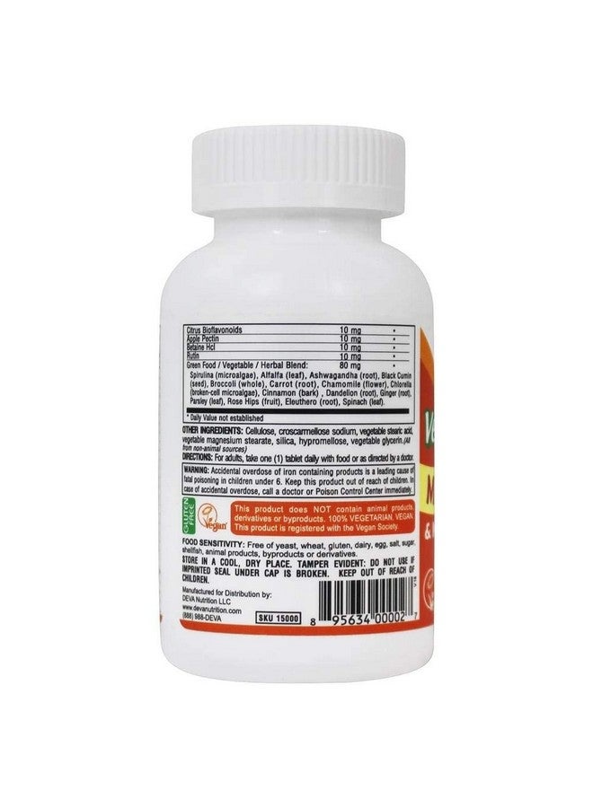 Deva Vegan Vitamins Deva Vegan Multivitamin & Mineral Supplement Tablets 90 Tablets - Image 5
