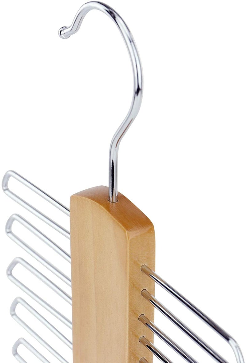 HANGERWORLD Wooden 20 Bar Tie Rack Hanger - Scarf, Belt, Accessory Organiser, 1 Piece - Image 4