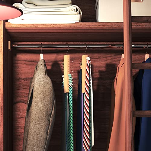 HANGERWORLD Wooden 20 Bar Tie Rack Hanger - Scarf, Belt, Accessory Organiser, 1 Piece - Image 3