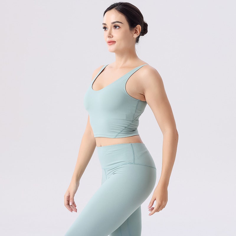 Yoga Clothes Women''s Outer Wear Sports Vest U-shaped Bra Back Push-up Bra Fitness Jogging Lined with Chest Pad - Image 5