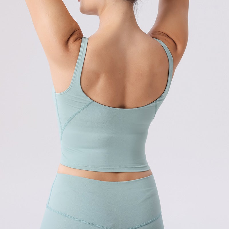 Yoga Clothes Women''s Outer Wear Sports Vest U-shaped Bra Back Push-up Bra Fitness Jogging Lined with Chest Pad - Image 3