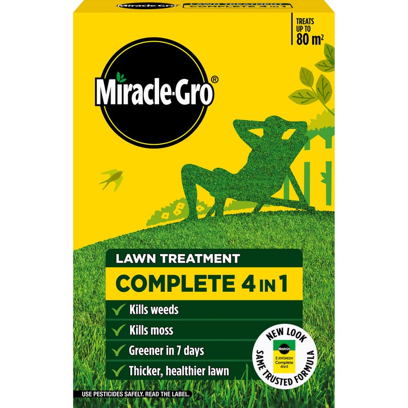Miracle-Gro Complete 4 in 1 Lawn Food, 80 m² carton, Lawn Food, Weed & Moss Control - Image 1