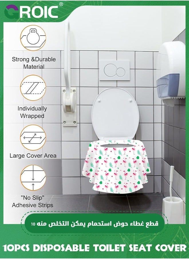 GROIC 10 Pack Disposable Toilet Seat Cover,Extra Large Full Cover Individually Wrapped Portable for Travel Covers,Travel Covers,Individually Potty Training Liners  - Image 4