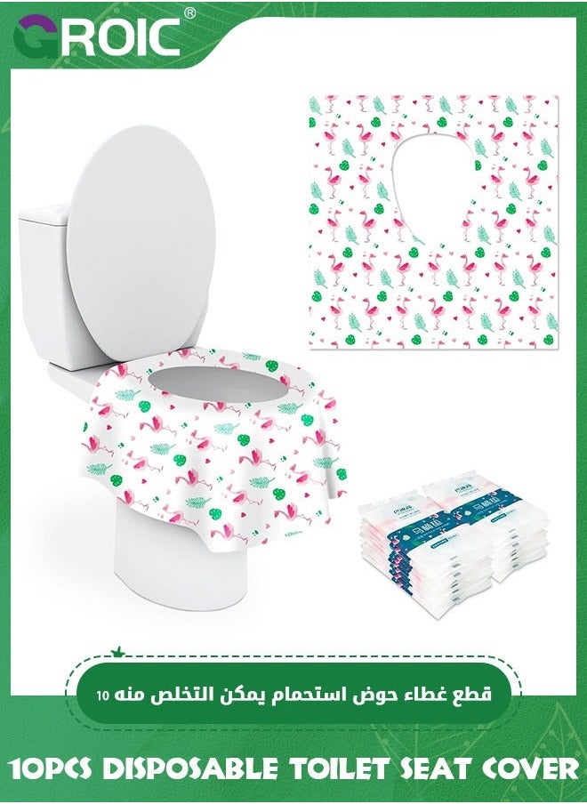 GROIC 10 Pack Disposable Toilet Seat Cover,Extra Large Full Cover Individually Wrapped Portable for Travel Covers,Travel Covers,Individually Potty Training Liners  - Image 1