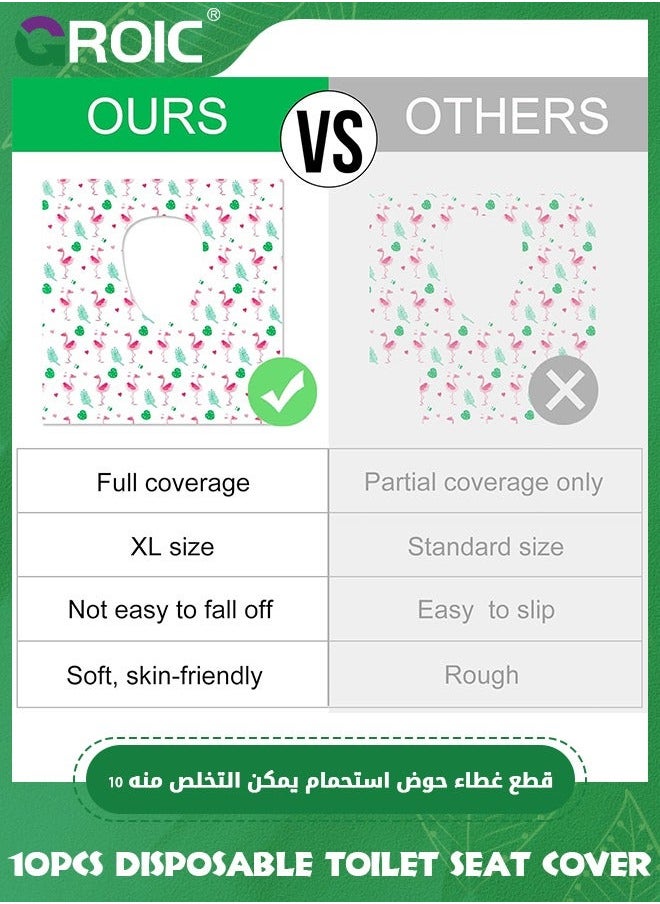 GROIC 10 Pack Disposable Toilet Seat Cover,Extra Large Full Cover Individually Wrapped Portable for Travel Covers,Travel Covers,Individually Potty Training Liners  - Image 2