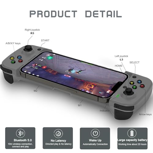 Joso Phone Controller for iPhone/Android Support Phone Case, Mobile Gaming Controller with Ergonomic Design - Wireless Gamepad for Cloud Gaming & PS Remote Play - Image 5