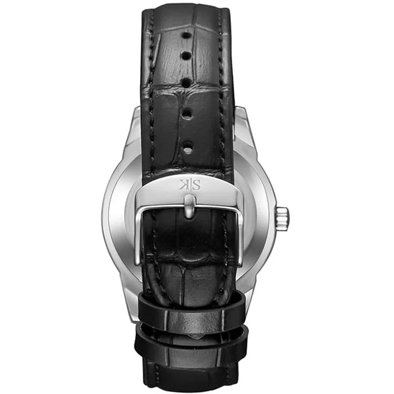 KENNETH SCOTT Men's Leather Analog Watch K23030-SLBW - 40x49 mm