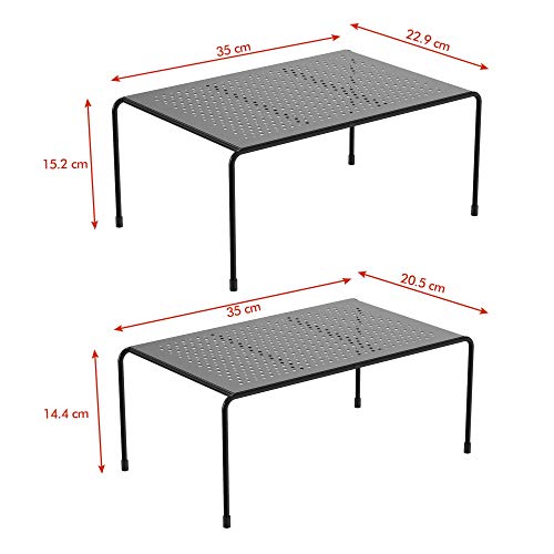 Appucoco Multipurpose Expandable Utensils Cookware Plate Dish Kitchen and Food Storage Iron Rack (Black) - Floor Mount, Corner Shelf - Image 4