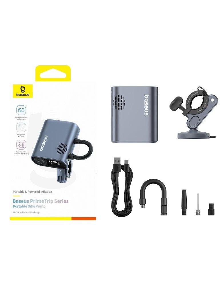 Baseus - Wireless Bike Tire Inflator, Portable Air Compressor for Quick Inflation up to 150psi, Electric Tire Air Pump with Real-time Status LED Display, Ideal for Bicycles, E-Bikes, and More, Compact Design for Easy Storage and Use During Emergencies - Image 1