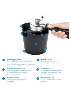 Generic Knock Box – Espresso Grounds Knockout Container made of durable plastic with a rubber bar for easy coffee puck removal  - Image 5