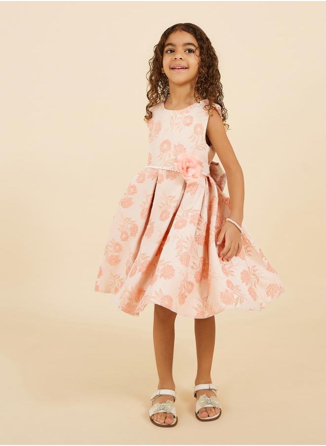 Styli Embroidered Sleeveless Pleated Dress  - Image 2