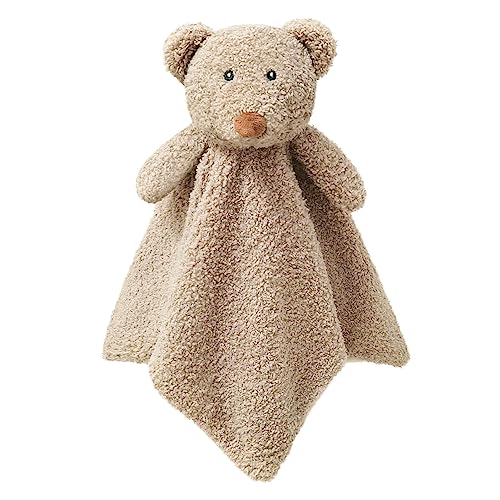 Doindute Baby Brown Teddy Bear Soft Stuffed Animal Security Blanket Plush Bear Character Lovey Blanket Baby ShowerNursery Gift Newborn Infant Toddler Snuggle Blankie for Boys Girls 14 Inches - Image 1