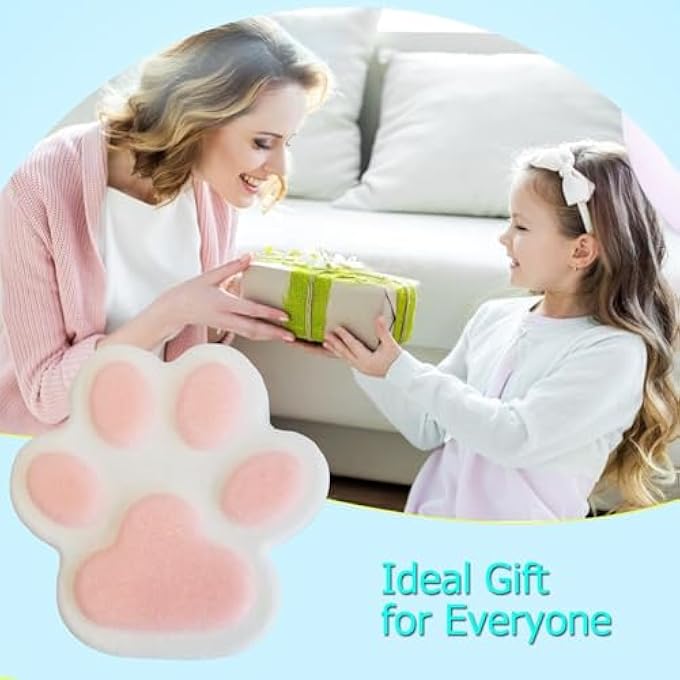 Fejytor 2Pcs 5.91In Big Taba Squishy Paw, Cat Paw Squishy Toys with 2 Pairs Disposable Gloves, Cute Fufu Squishy Cat Paw Sensory Toys, Fidget Toys for Stress Relief(Blue&Pink) - Image 5