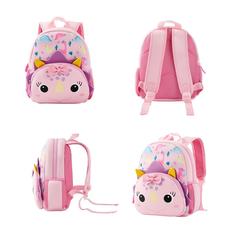 KK CRAFTS Preschool Backpack Toddler Neoprene Animal Schoolbag Lunch backpack for Kids Boys Girls(Dinosaur Girl) - Image 3