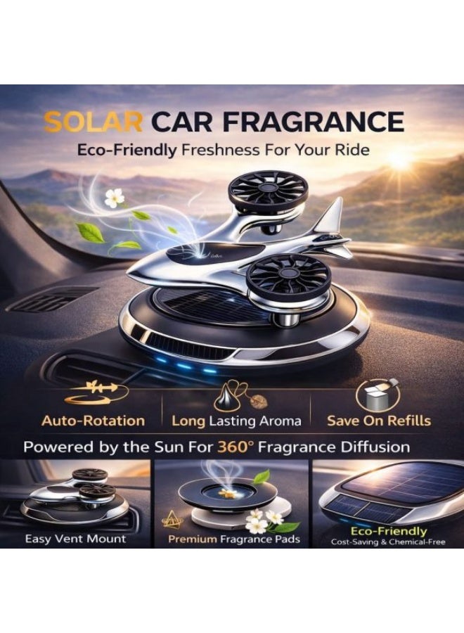 Solar Powered Car Air Freshener Rotating Aromatherapy Diffuser - Image 1