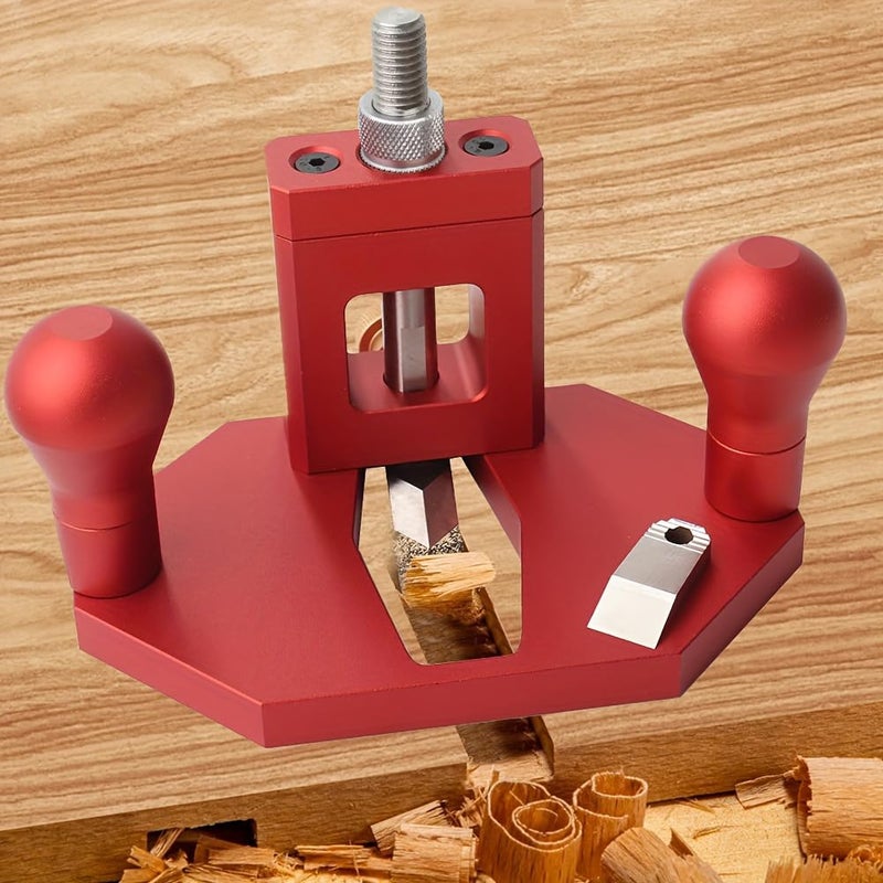 JCFANTS Router Plane Hand Wood Planer, Handheld Woodworking Tool, Woodworking Carpenter Tools Adjustable Woodcraft Trimming Knife Depth Stop Planer Wood Chamfering Slottinge (Red) - Image 1