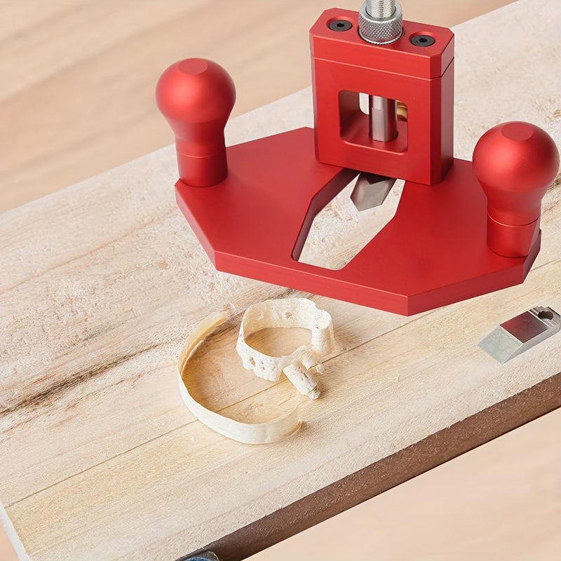 JCFANTS Router Plane Hand Wood Planer, Handheld Woodworking Tool, Woodworking Carpenter Tools Adjustable Woodcraft Trimming Knife Depth Stop Planer Wood Chamfering Slottinge (Red) - Image 5