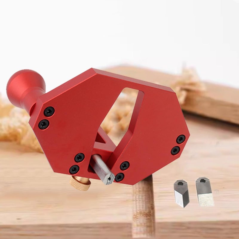 JCFANTS Router Plane Hand Wood Planer, Handheld Woodworking Tool, Woodworking Carpenter Tools Adjustable Woodcraft Trimming Knife Depth Stop Planer Wood Chamfering Slottinge (Red) - Image 3