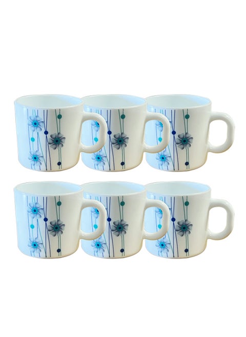 Bluebell Opalware Mug Set, 6 Piece Set - 180ML