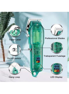 SYOSI Hair Clippers for Men, Hair Trimmer Transparent, Adjustable Beard Trimmer, Cordless Hair Trimmer Electric Barber Digital Display Clipper for Men  - Image 2