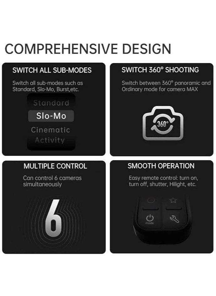 Generic - OLED SCREEN Remote Control for GoPro 12 11 10 9 8 Max 7B 6 5 with Stick Mount and Wrist Waterproof Gopro10 Remote - Image 1