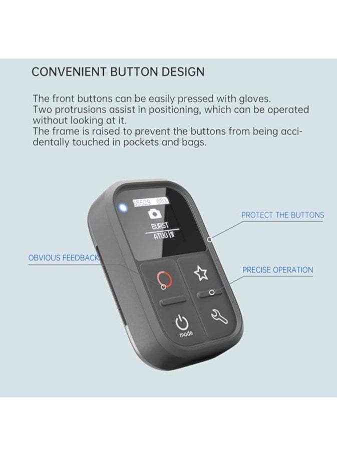 Generic - OLED SCREEN Remote Control for GoPro 12 11 10 9 8 Max 7B 6 5 with Stick Mount and Wrist Waterproof Gopro10 Remote - Image 1
