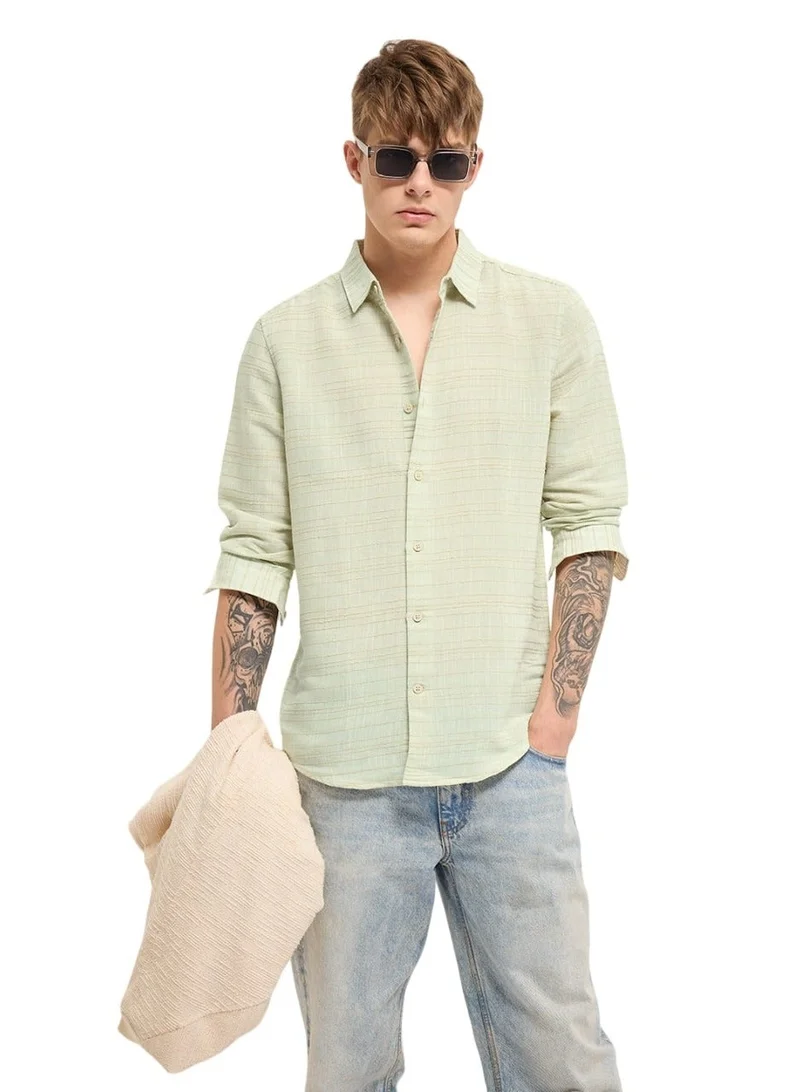 Cotton Shirt for Men | Long Sleeve, Casual or Formal Button-Down | Soft, Breathable Fabric for Work, Everyday, & All-Season Wear in Stylish