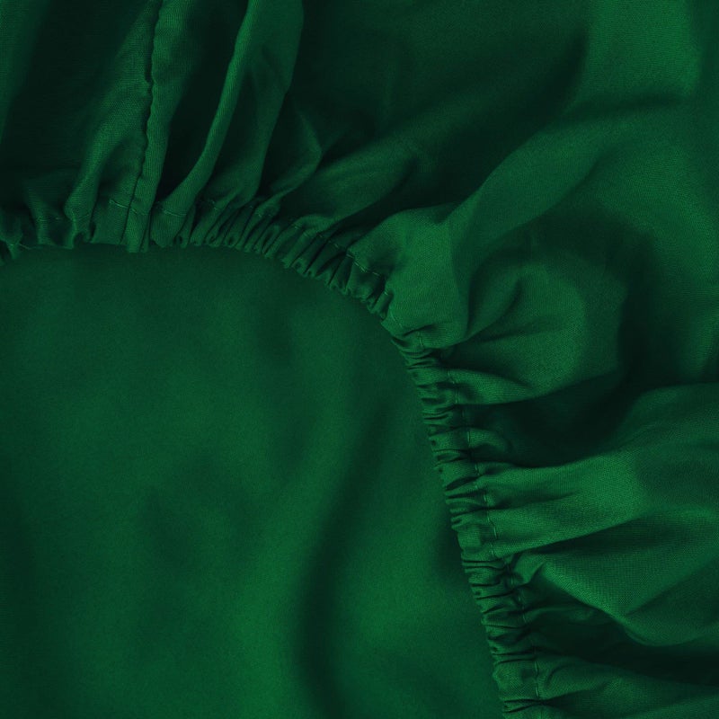 Ghooss Full Size Fitted Sheet-Single Fitted Deep Pocket Sheet up to 14 Inch-Wrinkle-Fade-Stain Resistant-1 Pack(Forest Green Full) - Image 3