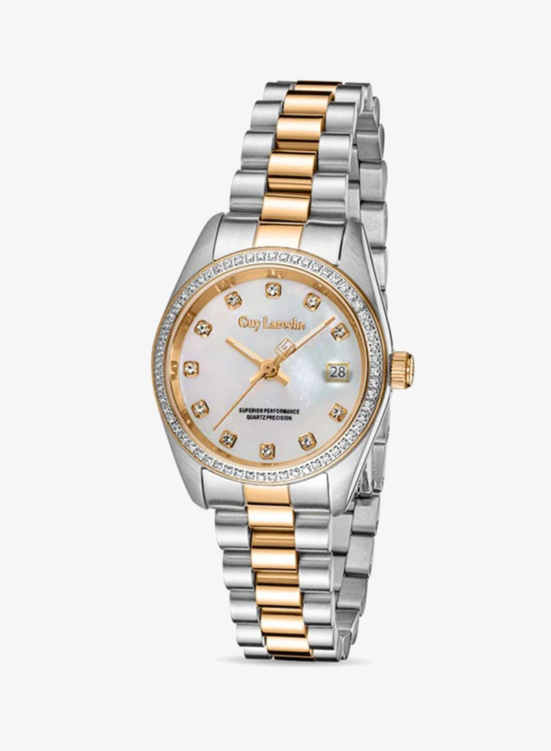 غاي لاروش Rose Stainless Steel Bracelet Analog Watch for Women, 26.5mm